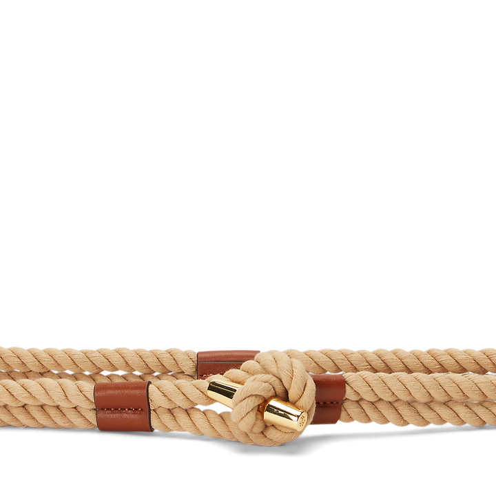 LRL Leather-Trim Rope Toggle Skinny Belt/Remen 412935800001