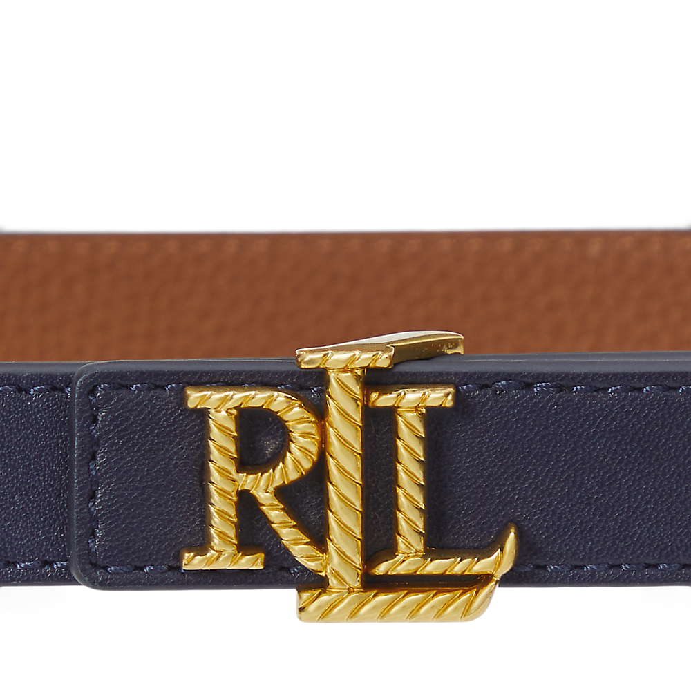 LRL Logo Reversible Embossed Skinny Belt/Remen 412959135002
