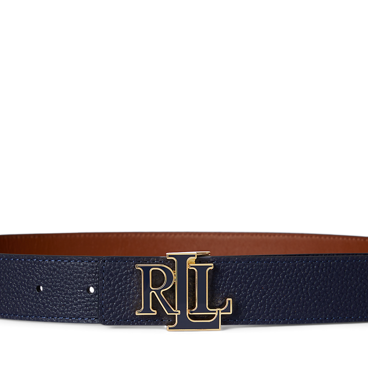 LRL Logo Reversible Pebbled Leather Belt/Remen 412P04417001
