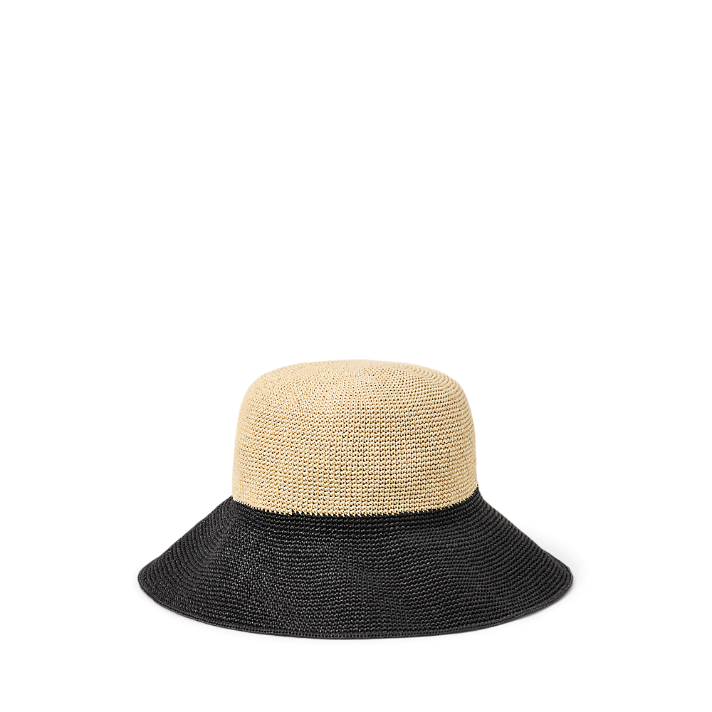 LRL Two-Tone Crocheted Straw Bucket Hat/Šešir 454972584001