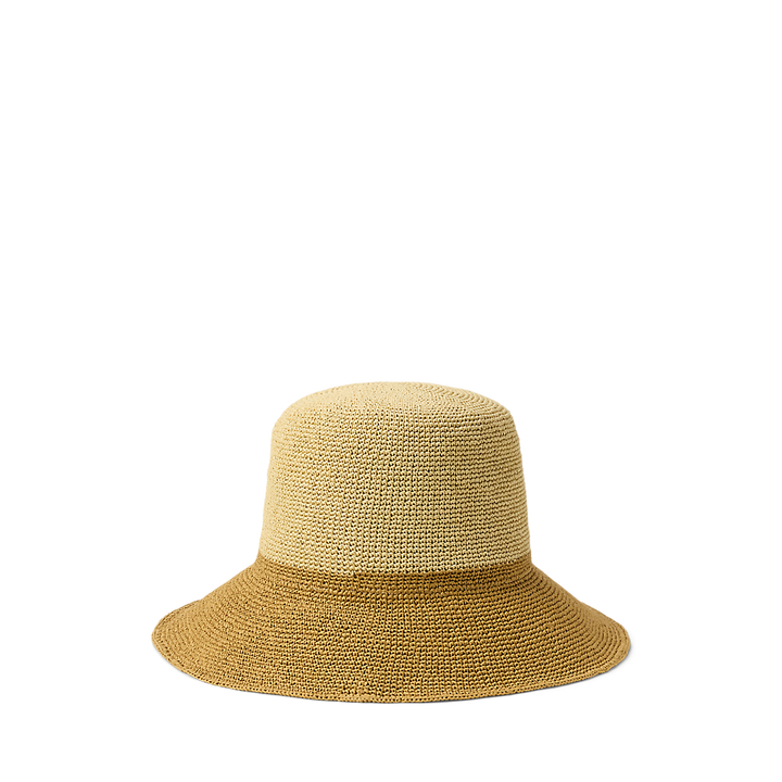 LRL Two-Tone Crocheted Straw Bucket Hat/Šešir 454P14399002