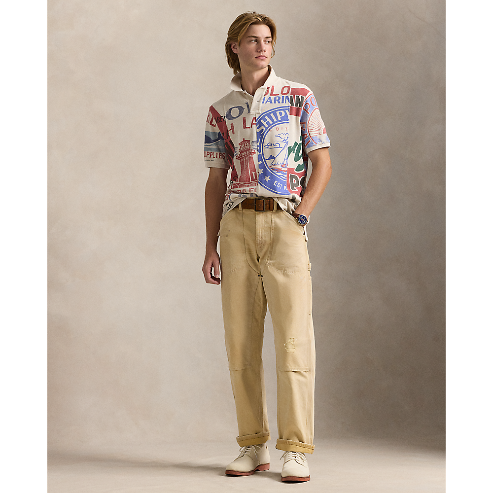 PRL Classic Dry Goods Print Mesh Polo Shirt/Polo Majica 710965003001