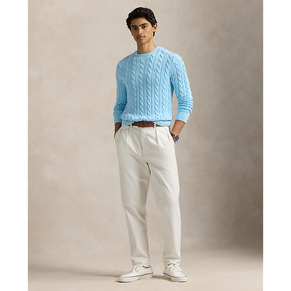 PRL Cable-Knit Mineral-Dyed Cotton Jumper/Pulover 710965867005