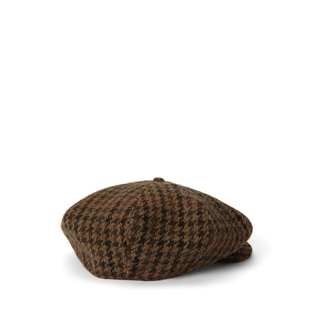 PRL Houndstooth Wool Tweed Newsboy Cap/Kapa 710979627001