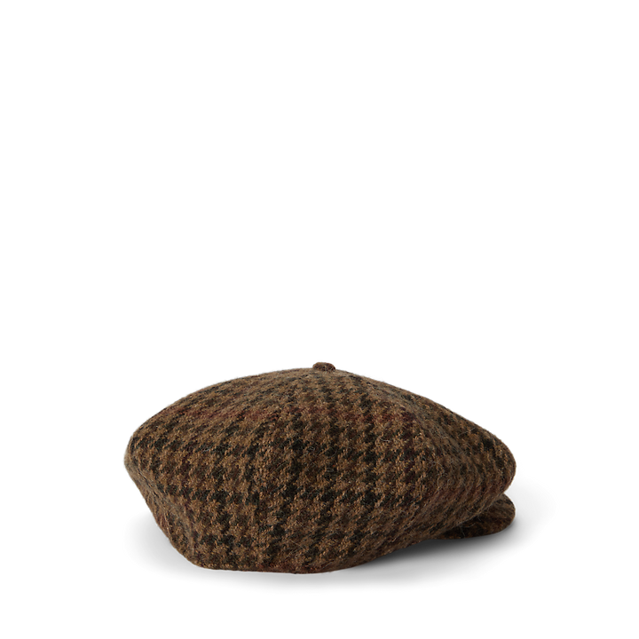PRL Houndstooth Wool Tweed Newsboy Cap/Kapa 710979627001