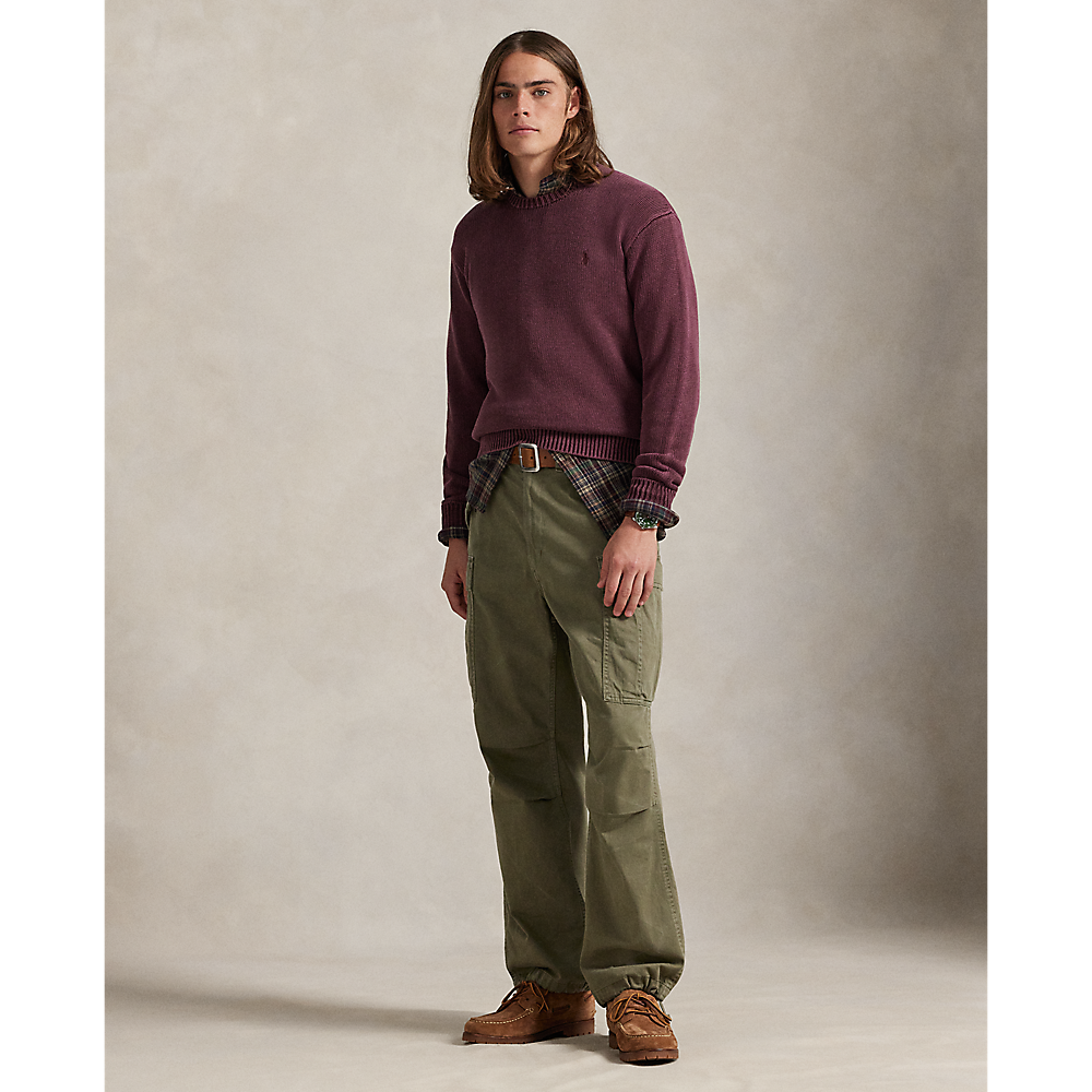 PRL Garment-Dyed Cotton Jumper/ Pulover 710981614004