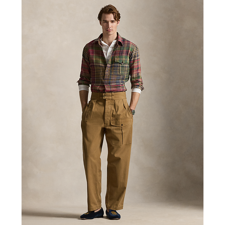 PRL Classic Fit Plaid Linen Popover Shirt/Košulja 710B14296001