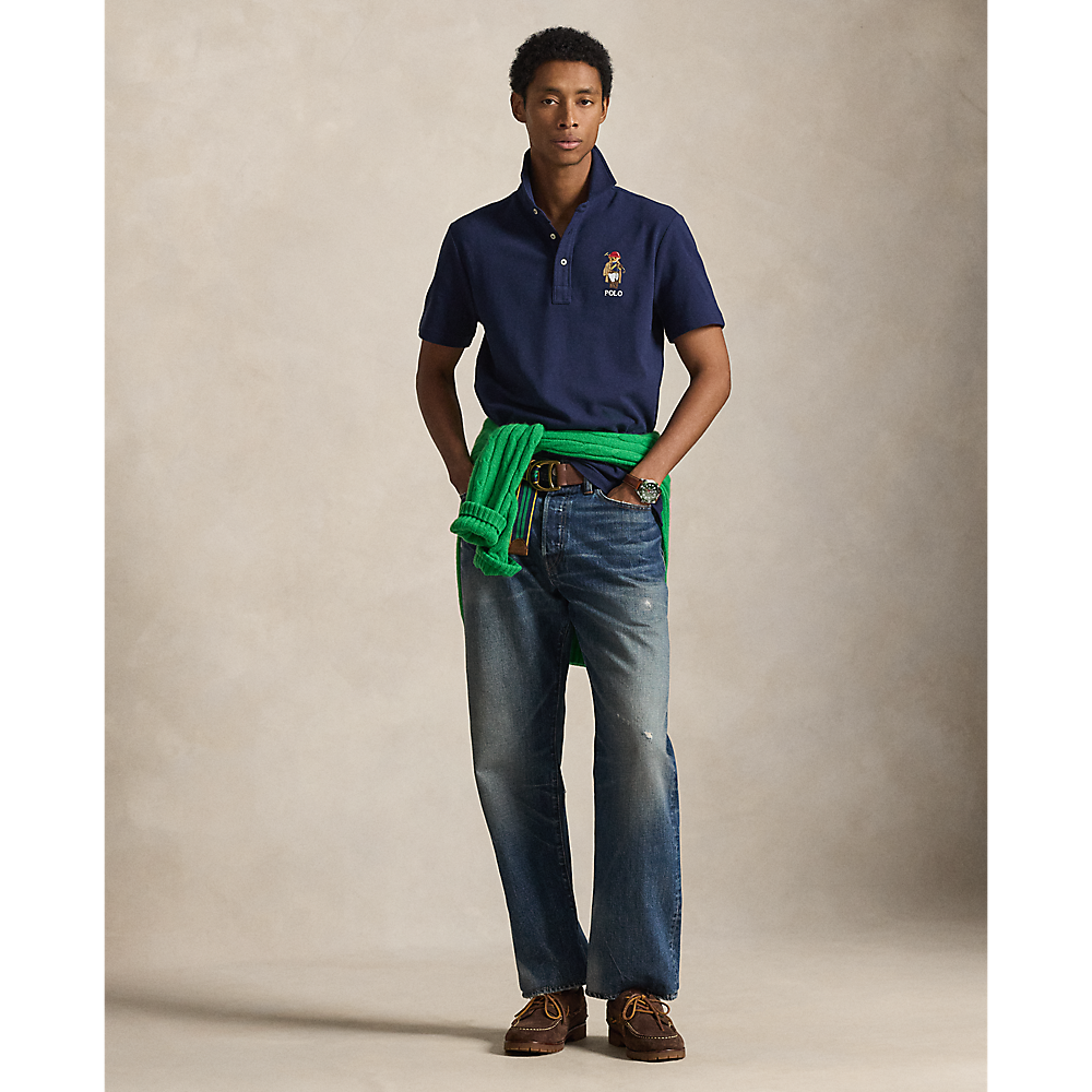PRL Custom Slim Fit Polo Bear Mesh Polo/Polo majica 710B16616001