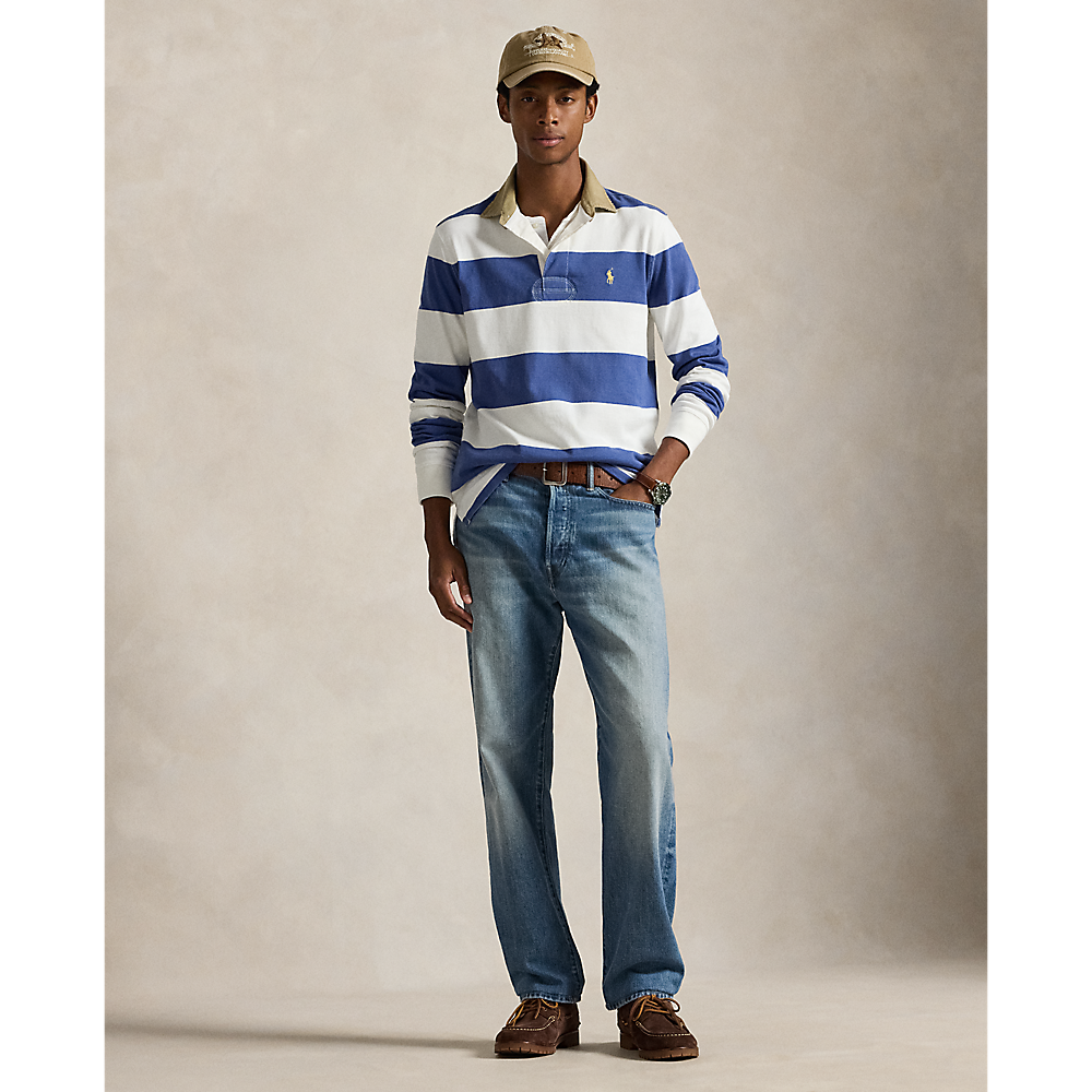 PRL Classic Fit Khaki-Collar Rugby Shirt/Polo majica 710P05317002