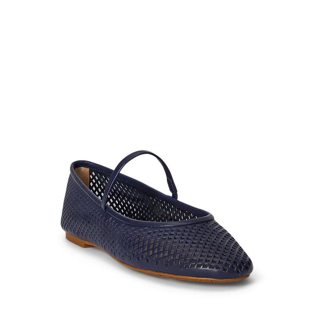 LRL Jayna Perforated Leather Mary Jane Flat/Loaferice 802P04176002