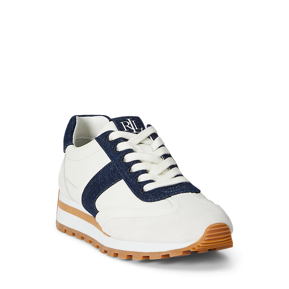 LRL Dani Denim-Trim Leather & Suede Trainer/Tenisice 802P04426001