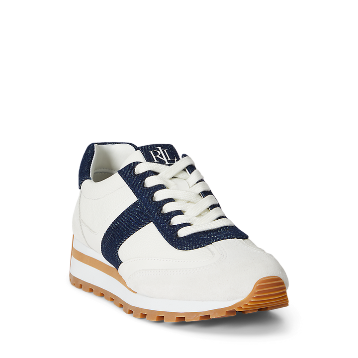LRL Dani Denim-Trim Leather & Suede Trainer/Tenisice 802P04426001