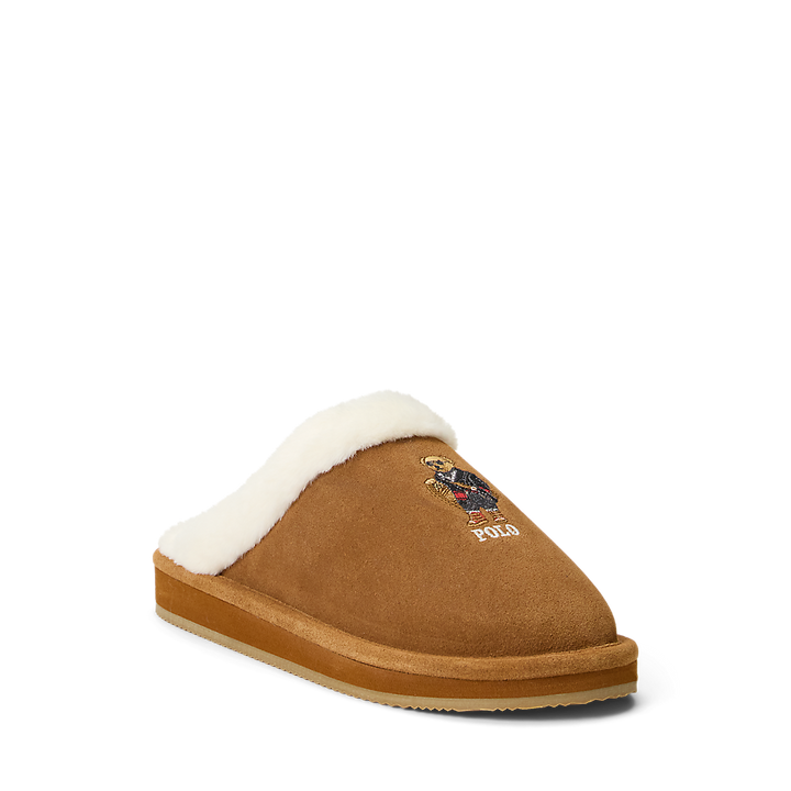 PRL Polo Bear Suede & Faux-Fur Slipper/Papuče 842P03594001
