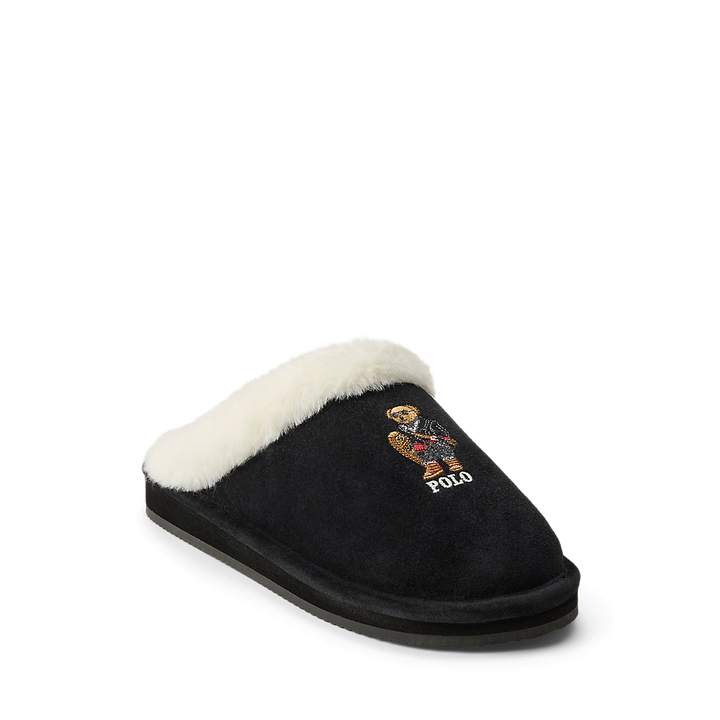 PRL Polo Bear Suede & Faux-Fur Slipper/Papuče 842P03594002
