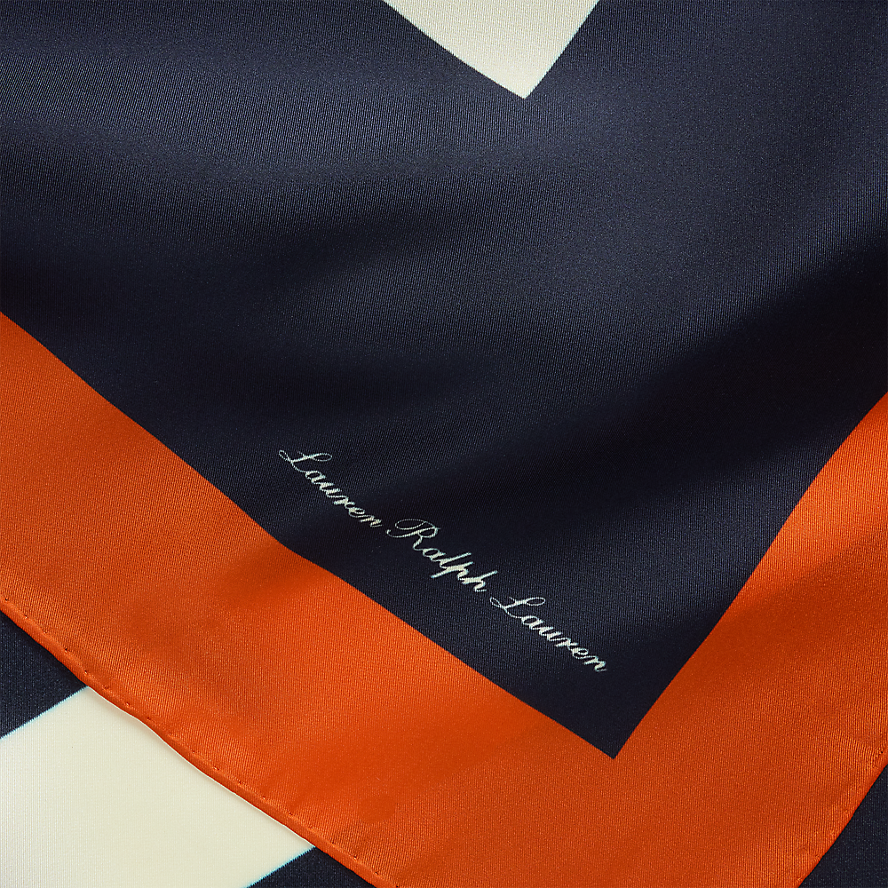 LRL Anchor-Print Silk Twill Square Scarf/Marama 454966212001