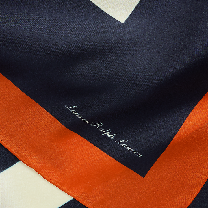 LRL Anchor-Print Silk Twill Square Scarf/Marama 454966212001