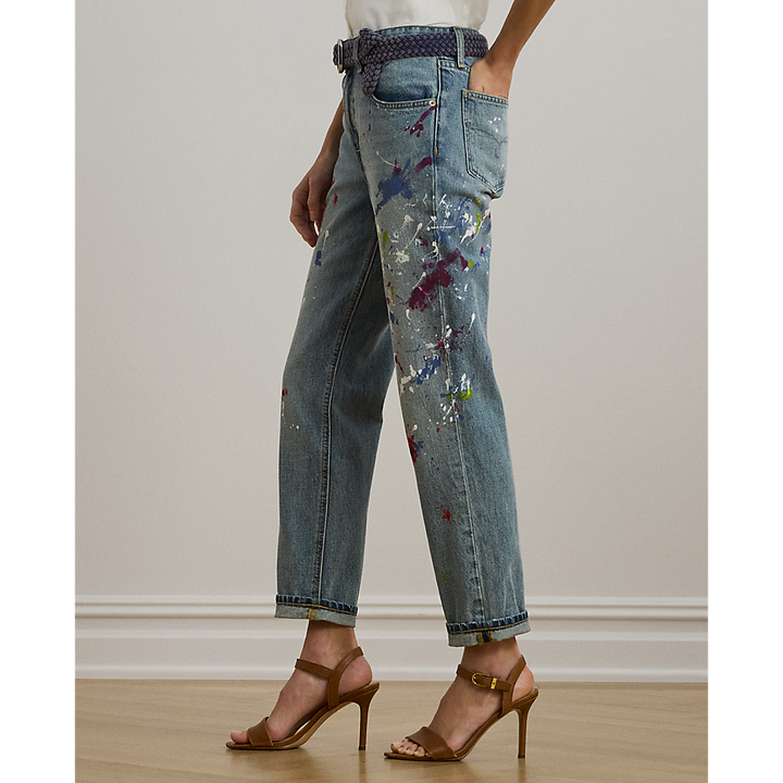 LRL Print Boyfriend Tapered Ankle Jean/Traperice 200971257001