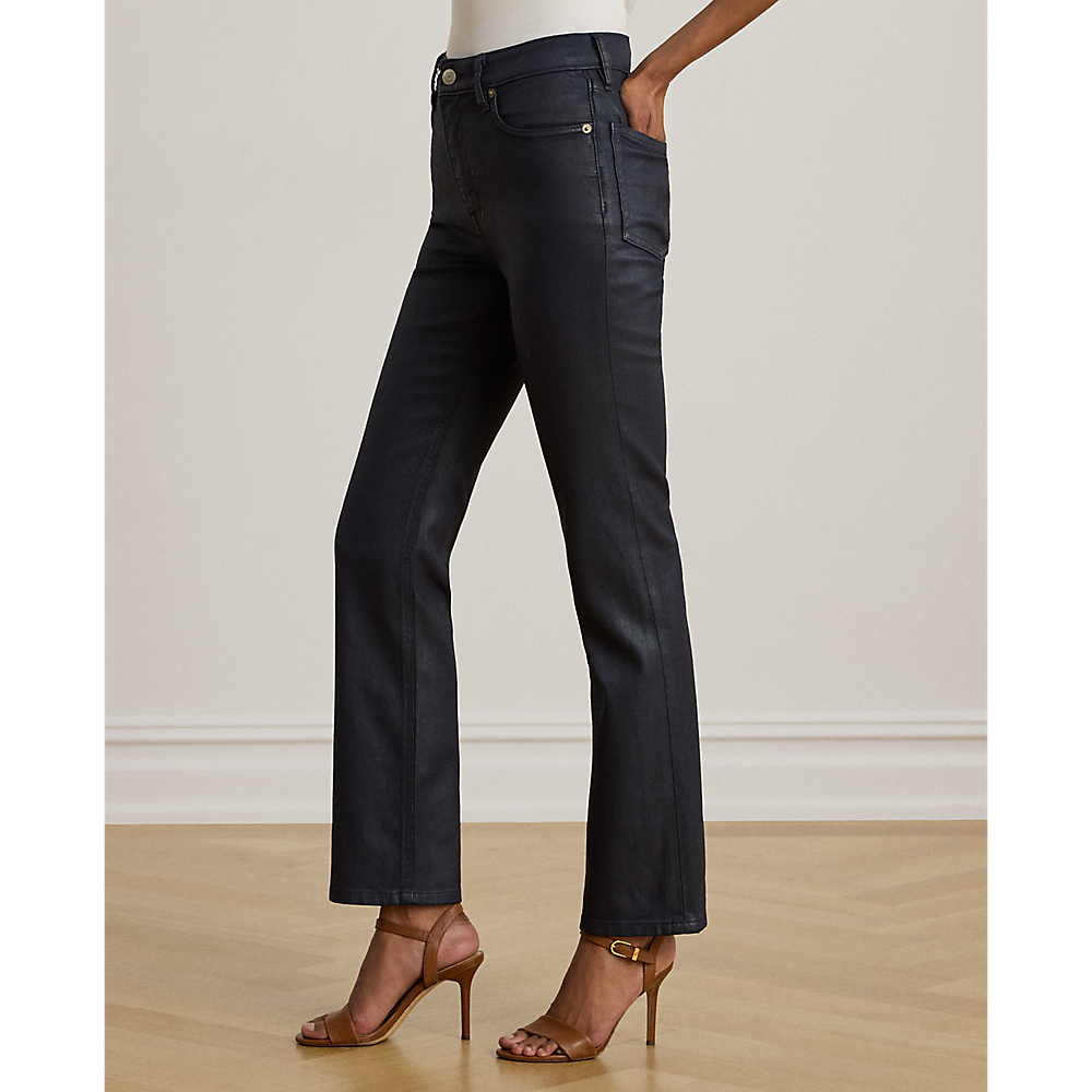 LRL Coated High-Rise Straight Ankle Jean/Traperice 200P14454001