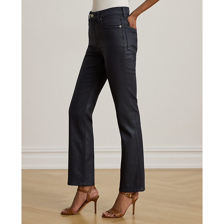 LRL Coated High-Rise Straight Ankle Jean/Traperice 200P14454001