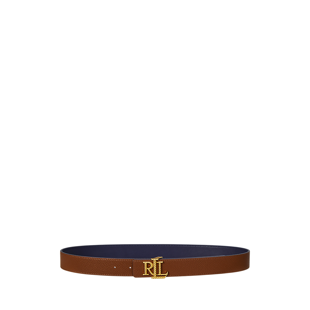 LRL Logo Reversible Pebbled Leather Belt/Remen 412959137002