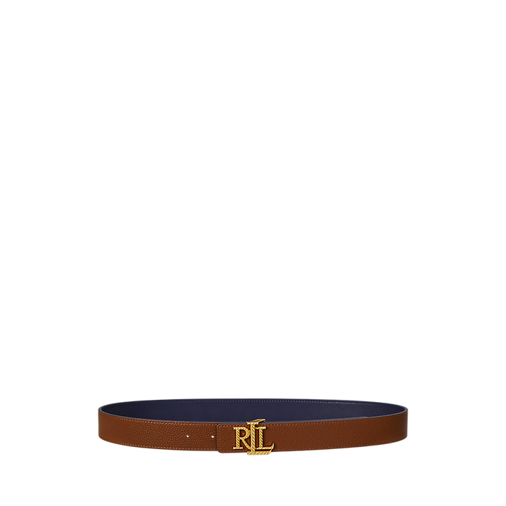 LRL Logo Reversible Pebbled Leather Belt/Remen 412959137002