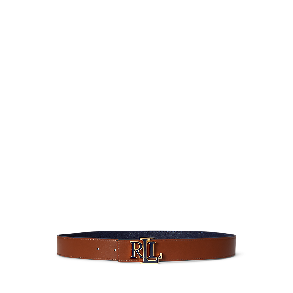 LRL Logo Reversible Pebbled Leather Belt/Remen 412P04417001
