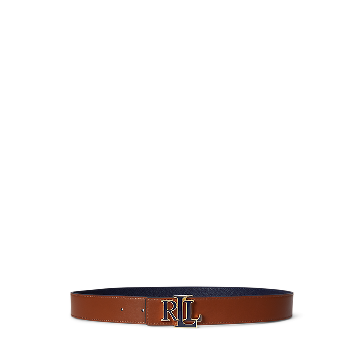 LRL Logo Reversible Pebbled Leather Belt/Remen 412P04417001