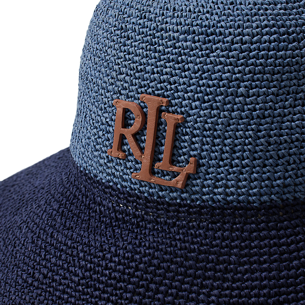 LRL Two-Tone Crocheted Straw Bucket Hat/Šešir 454P14399001