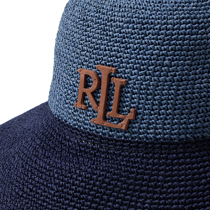 LRL Two-Tone Crocheted Straw Bucket Hat/Šešir 454P14399001