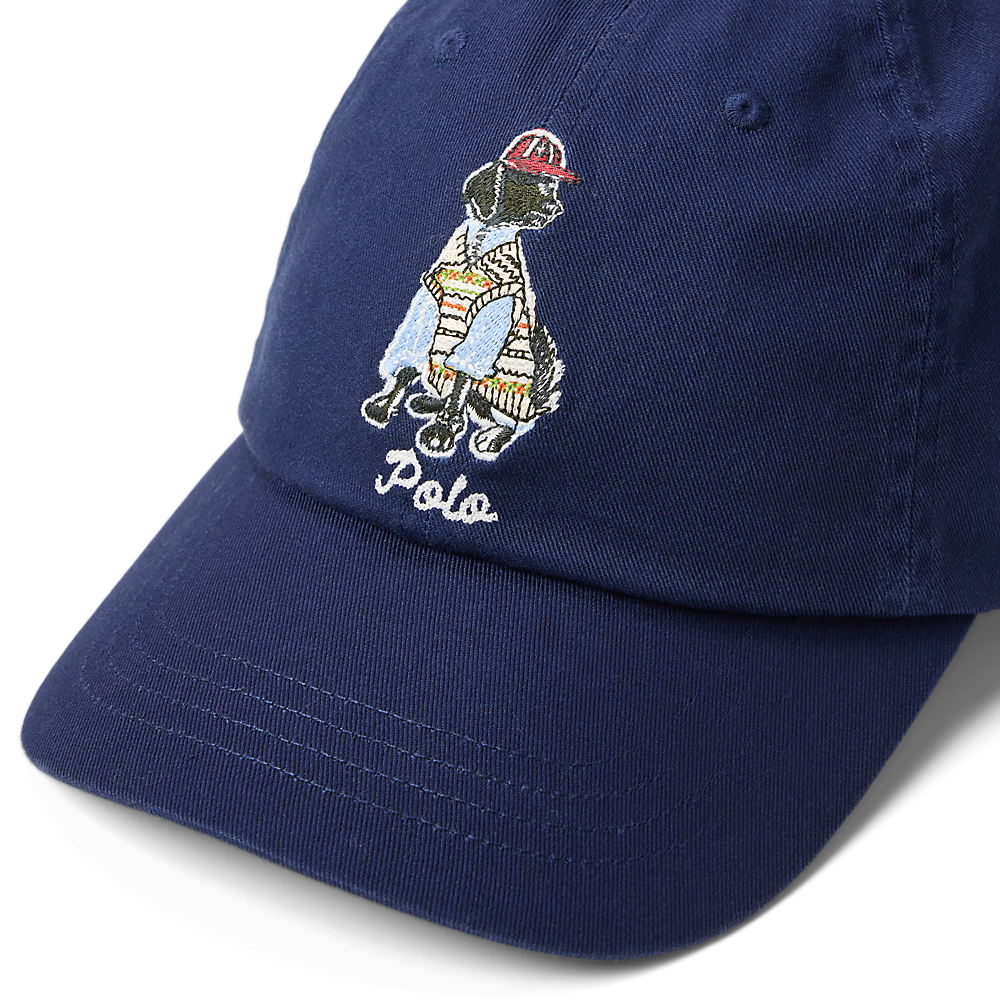 PRL Dog-Embroidered Twill Ball Cap/Kapa 710982058001