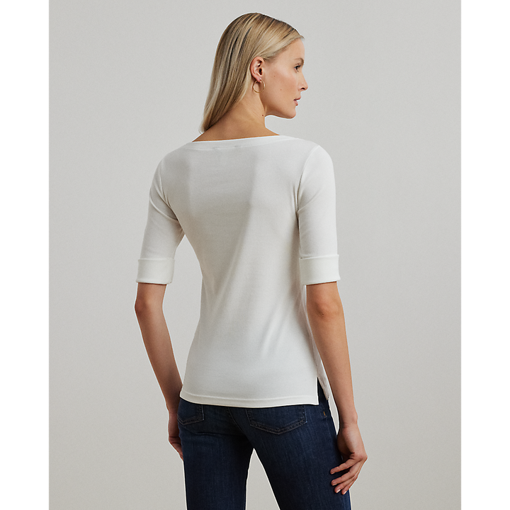 LRL Stretch Cotton Boatneck Tee/Majica 200654963007