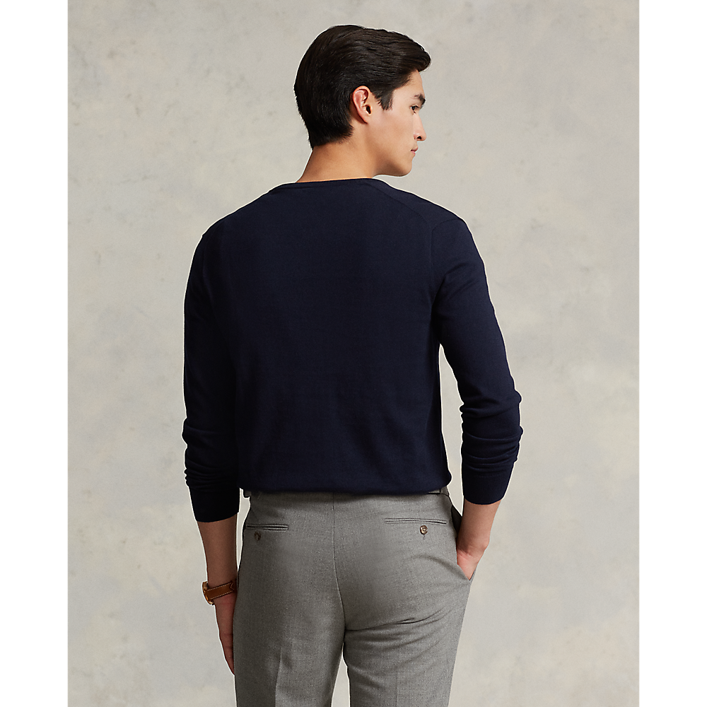 PRLSlim Fit Cotton V-Neck Sweater/Pulover 710670789004