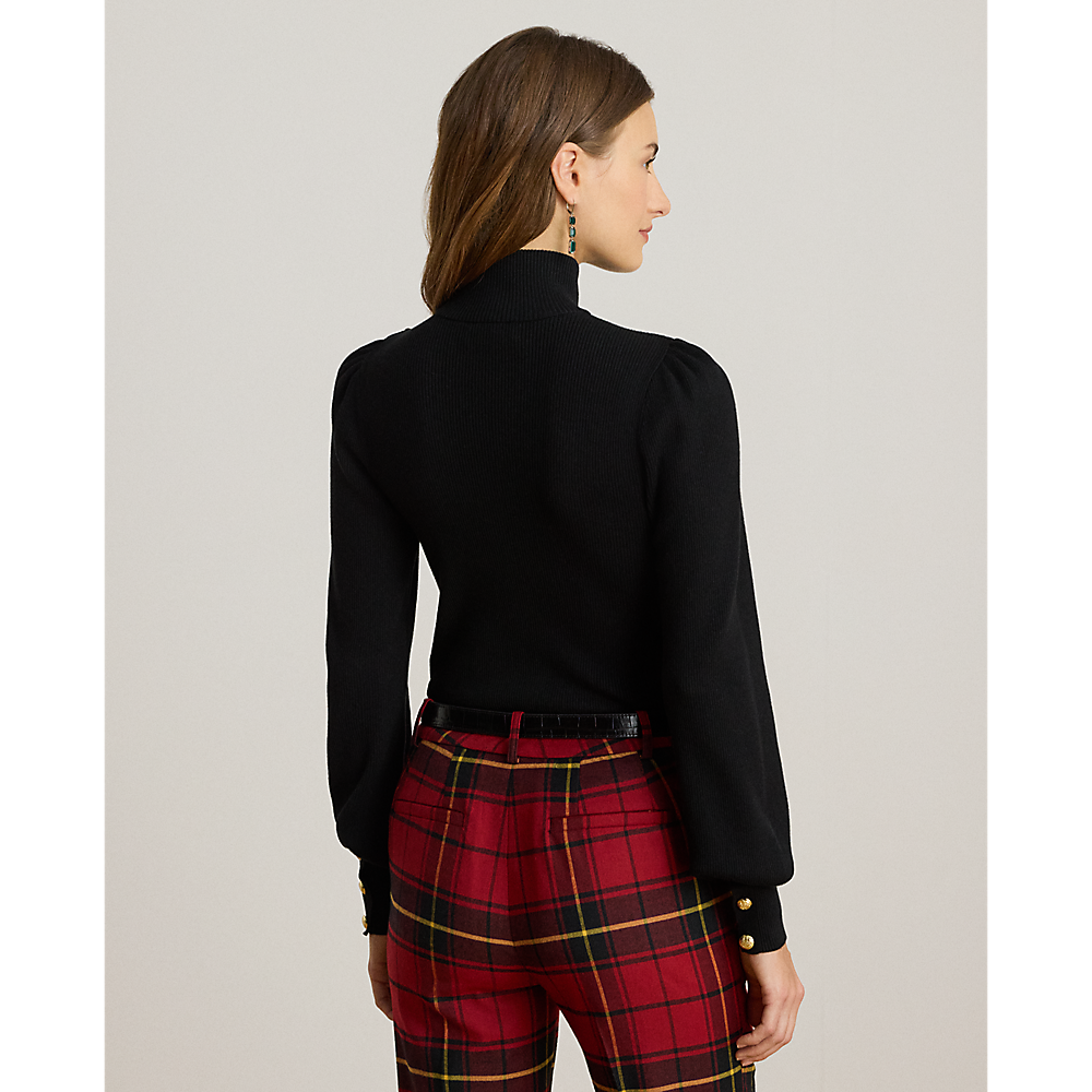 LRL Button-Trim Mockneck Jumper/Pulover 200882214001