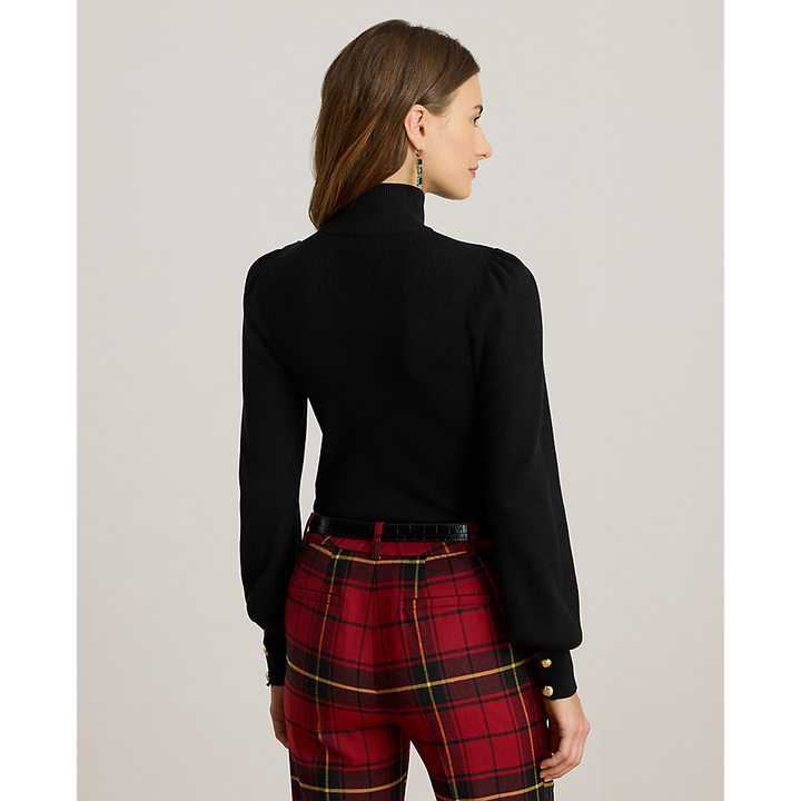 LRL Button-Trim Mockneck Jumper/Pulover 200882214001
