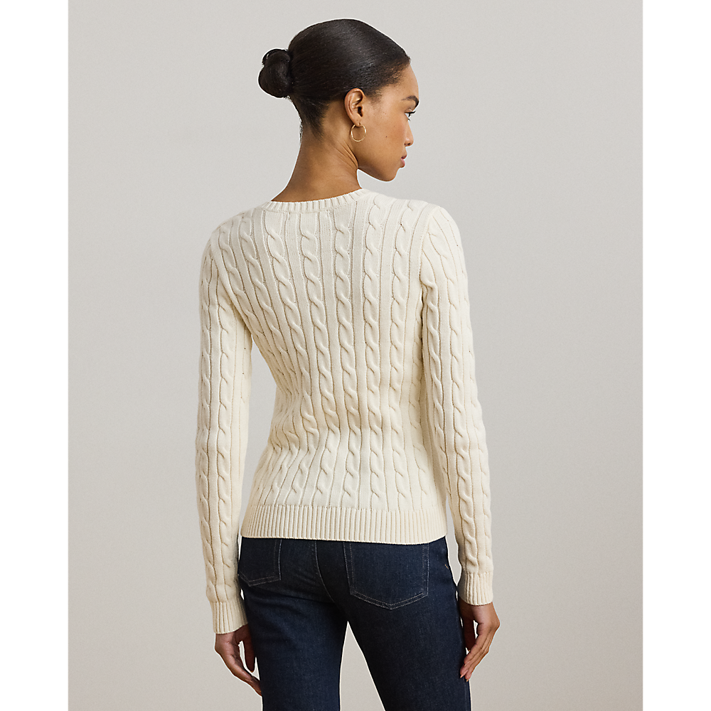 LRL Button-Trim Cable-Knit Cotton Jumper/Pulover 200932223002