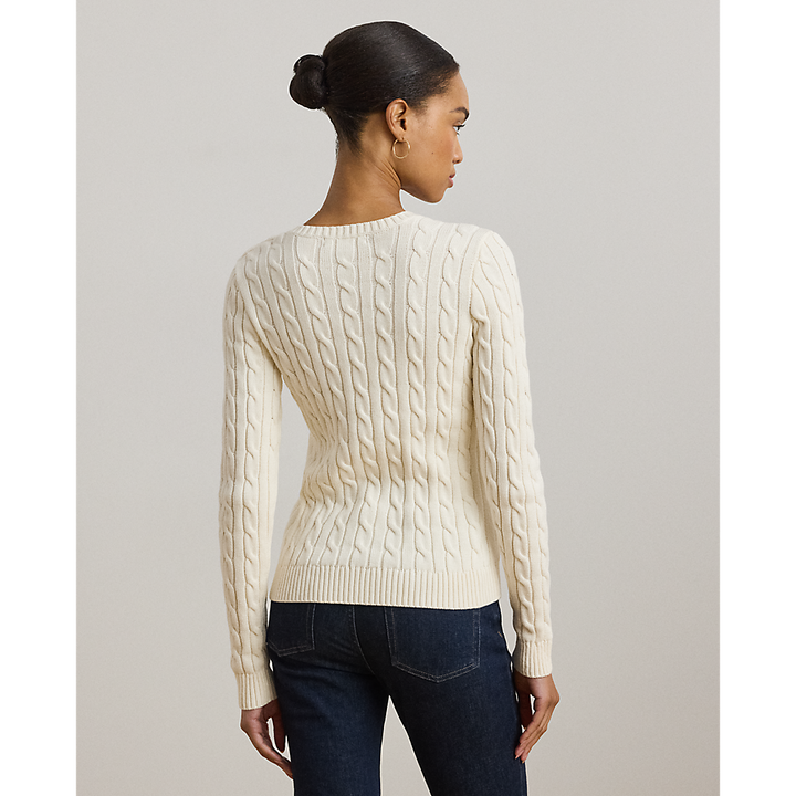 LRL Button-Trim Cable-Knit Cotton Jumper/Pulover 200932223002