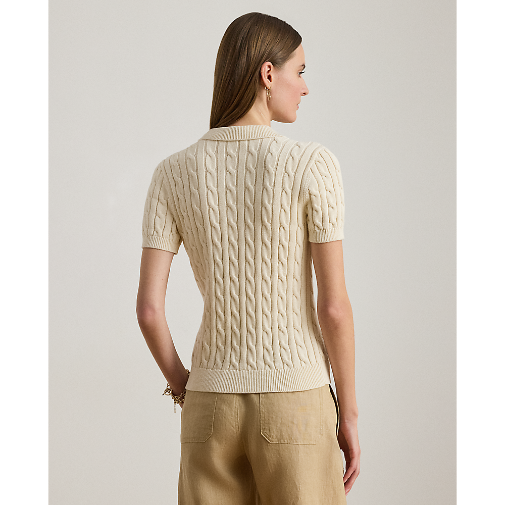 LRL Cable-Knit Cotton Polo Jumper/Pulover 200932224001