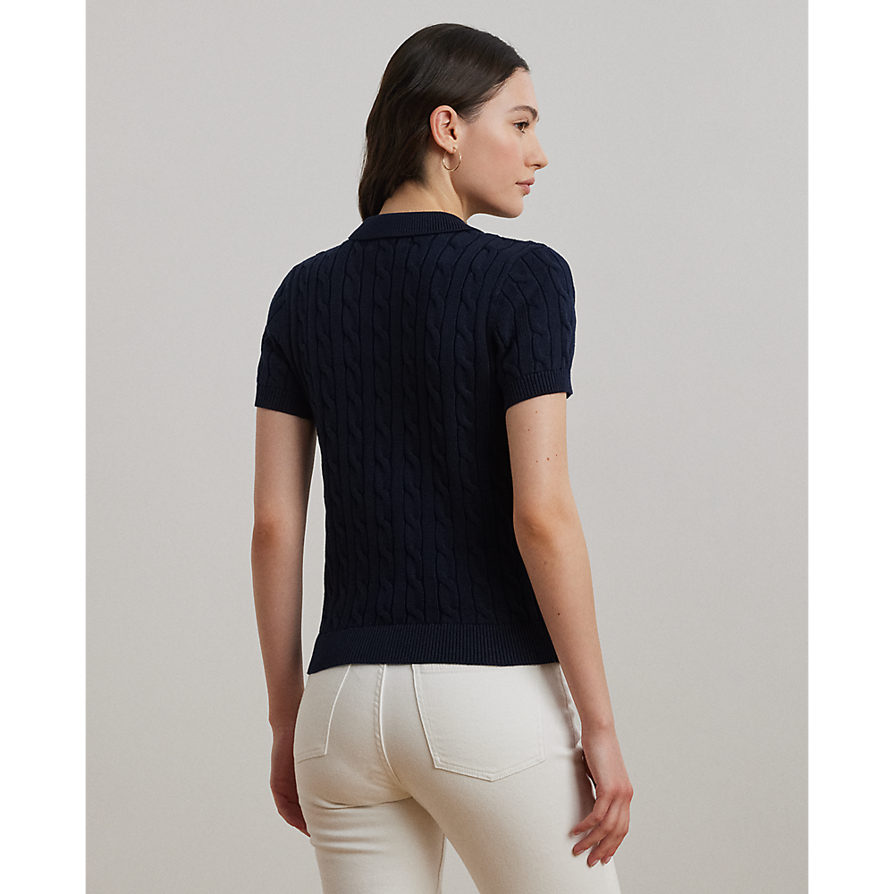 LRL Cable-Knit Cotton Polo Jumper/Pulover 200932224002