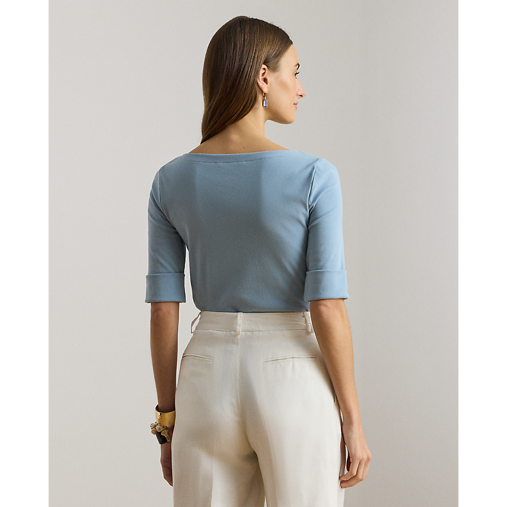 LRL Stretch Cotton Boatneck T-Shirt/Majica 200654963201