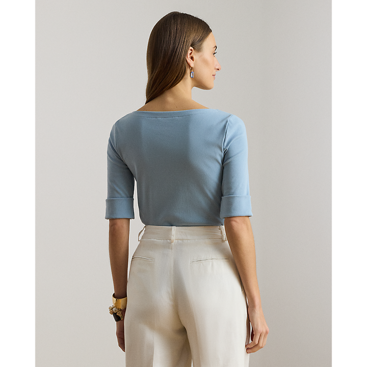 LRL Stretch Cotton Boatneck T-Shirt/Majica 200654963201