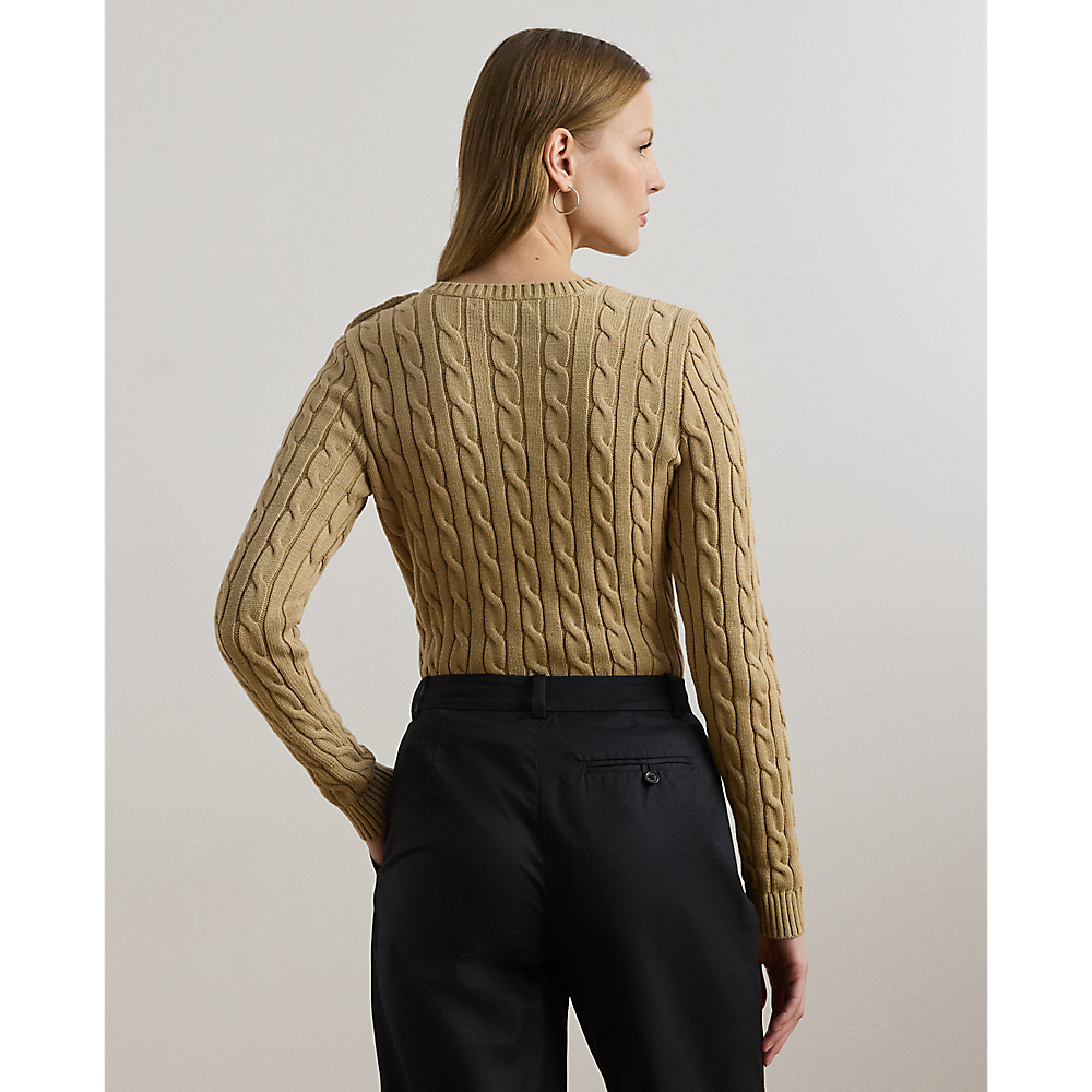 LRL Button-Trim Cable-Knit Cotton Jumper/Pulover 200932223005