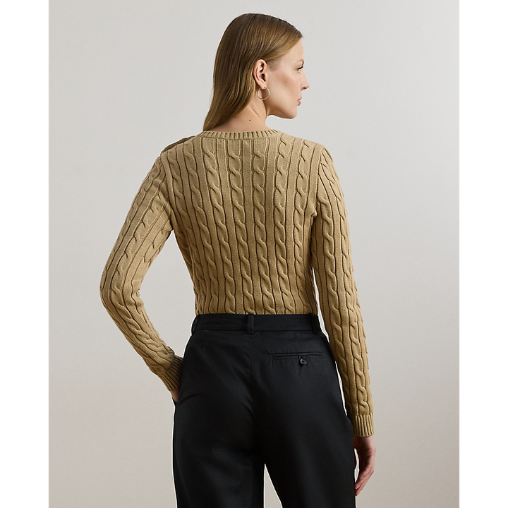 LRL Button-Trim Cable-Knit Cotton Jumper/Pulover 200932223005