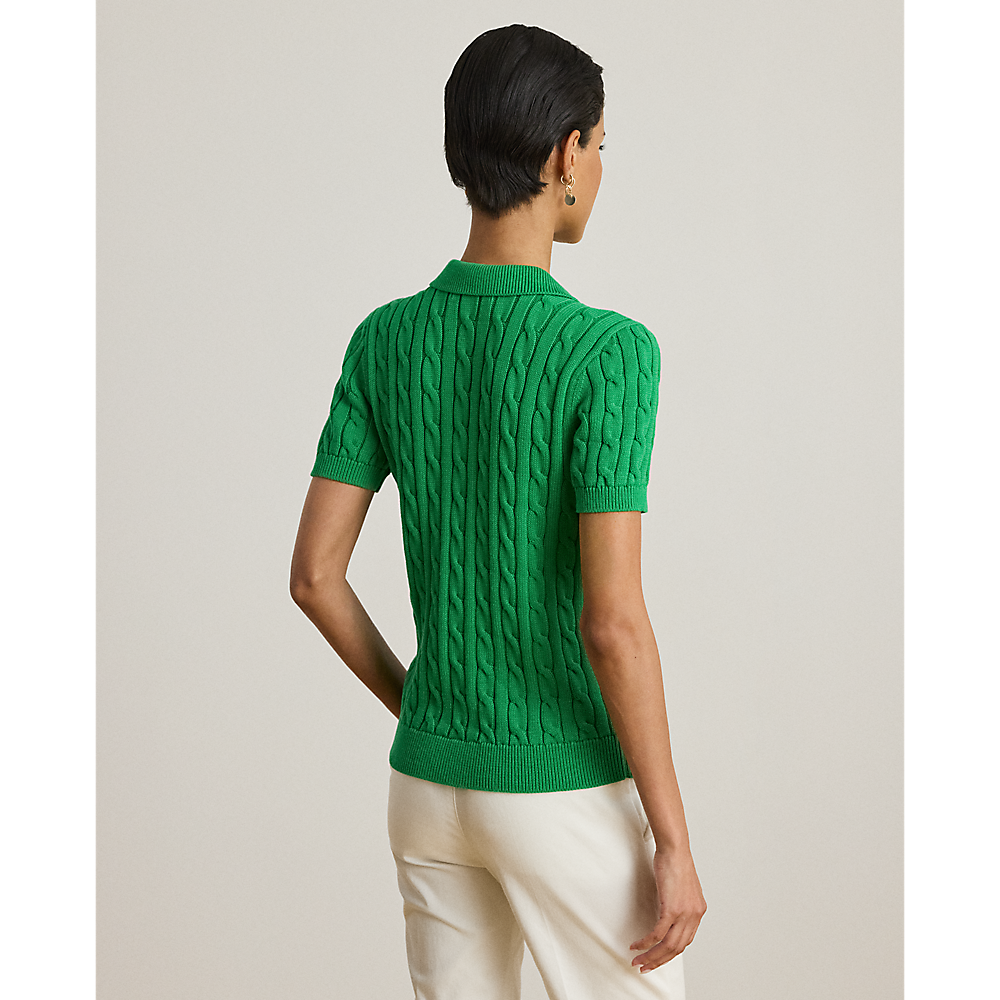 LRL Cable-Knit Cotton Polo Jumper/Pulover 200932224015