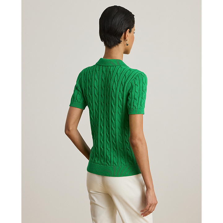 LRL Cable-Knit Cotton Polo Jumper/Pulover 200932224015