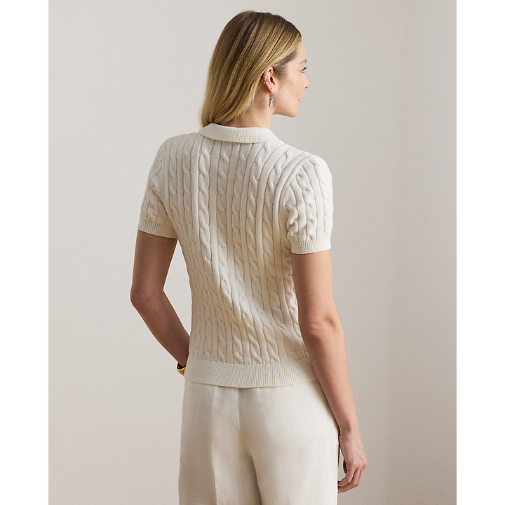 LRL Cable-Knit Cotton Polo Jumper/Pulover 200932224016