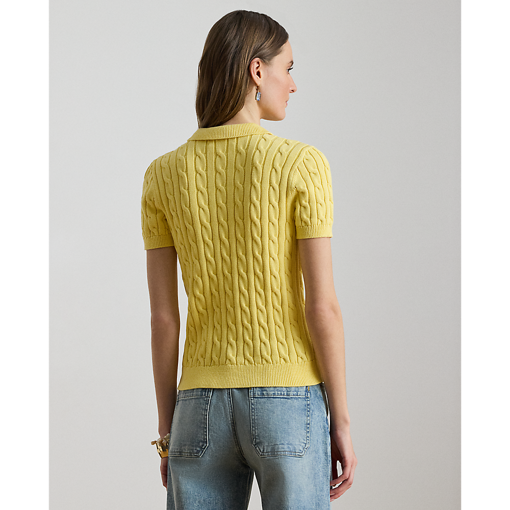 LRL Cable-Knit Cotton Polo Jumper/Pulover 200932224017