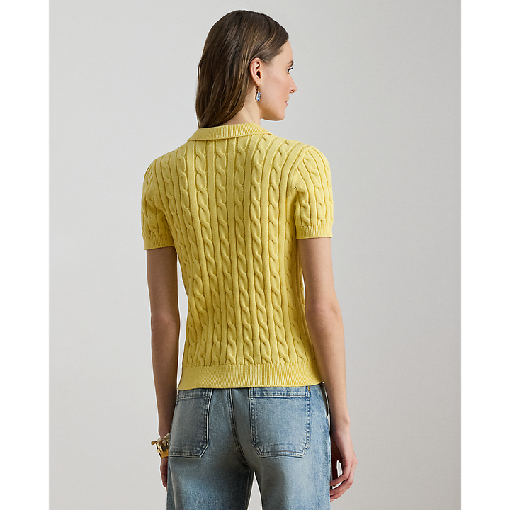 LRL Cable-Knit Cotton Polo Jumper/Pulover 200932224017