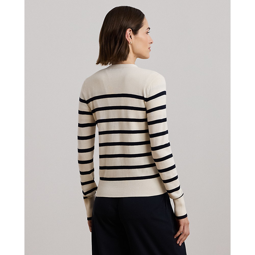 LRL Striped Cotton-Blend Cardigan/Pulover 200957476002