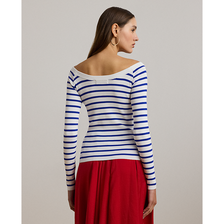 LRL Striped Ballet-Neck Jumper/Pulover 200957545001