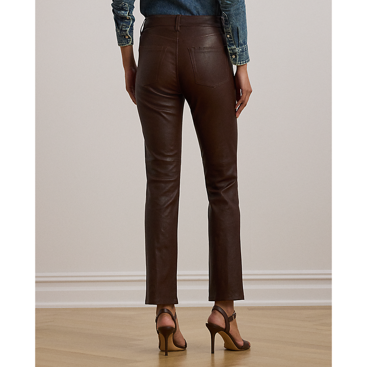 LRL High-Rise Lambskin Straight Ankle Trous/Hlače 200959307002
